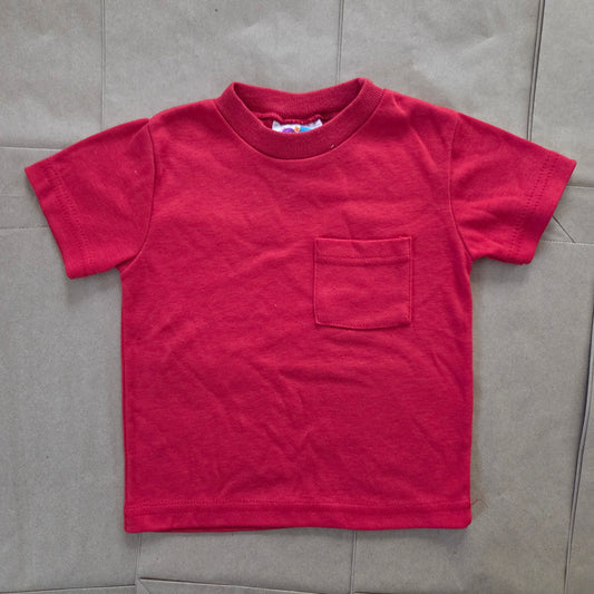 90s Vintage Red Pocket Tee 2t