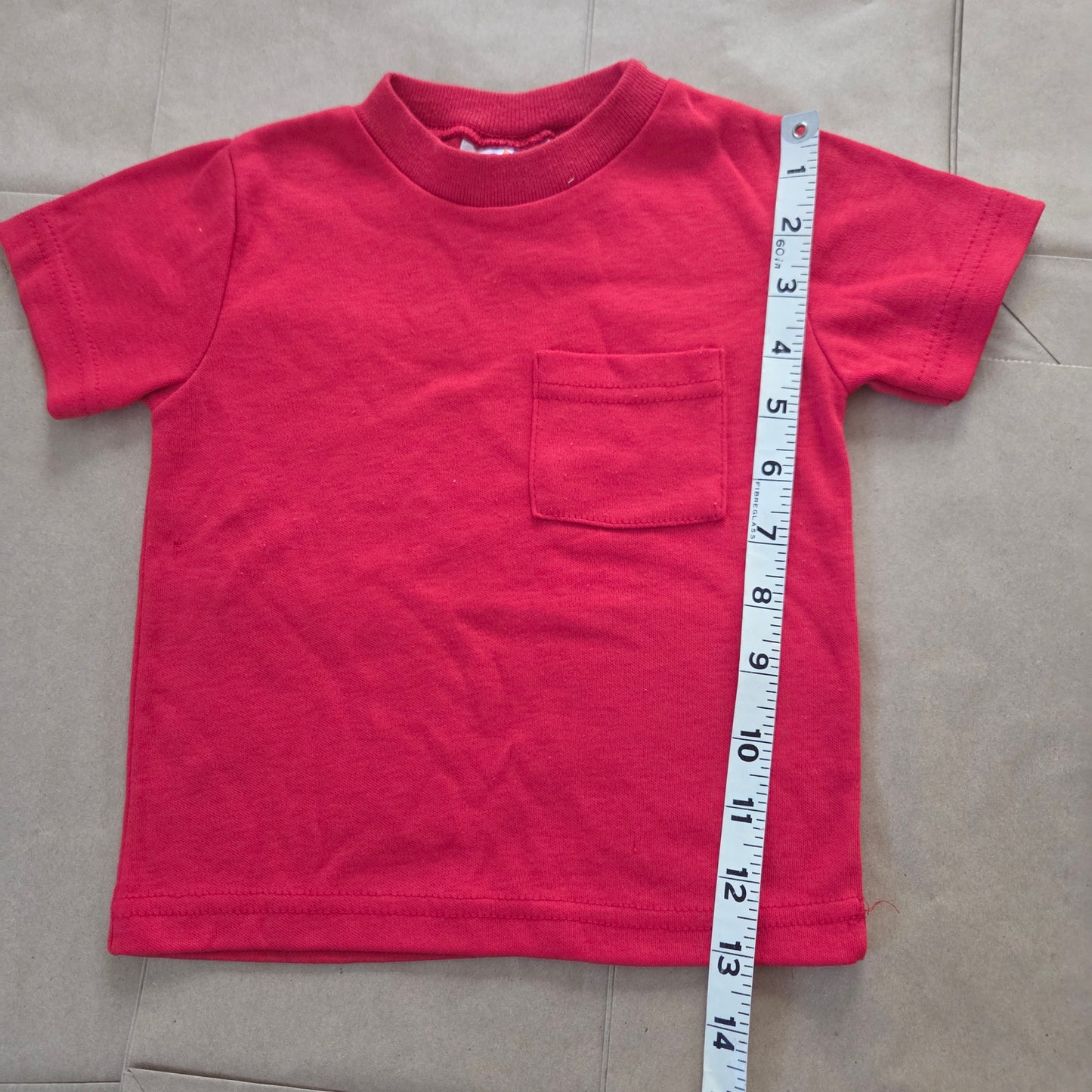 90s Vintage Red Pocket Tee 2t