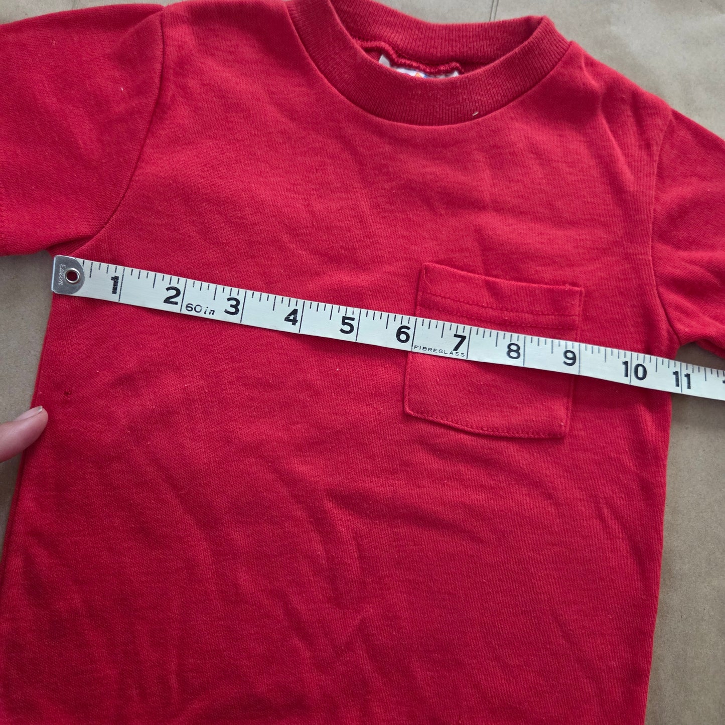 90s Vintage Red Pocket Tee 2t