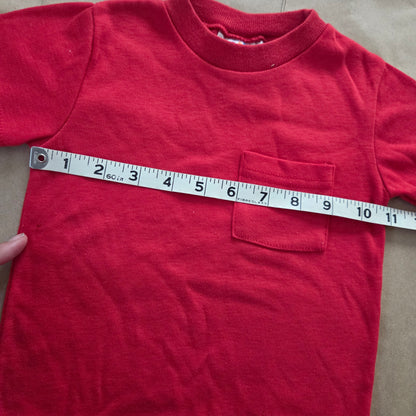 90s Vintage Red Pocket Tee 2t