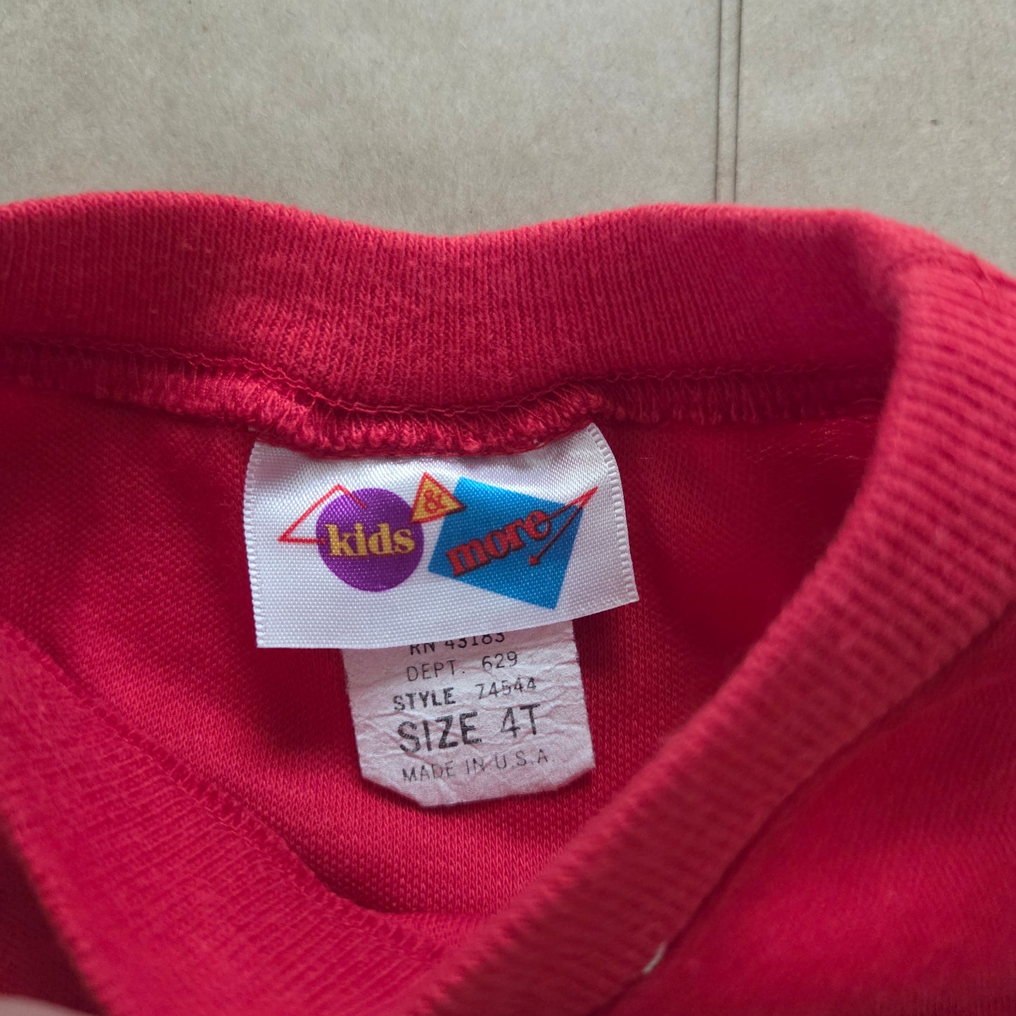 90s Vintage Red Pocket Tee 2t