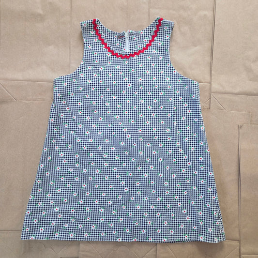 90s Vintage Floral Gingham Dress 3t