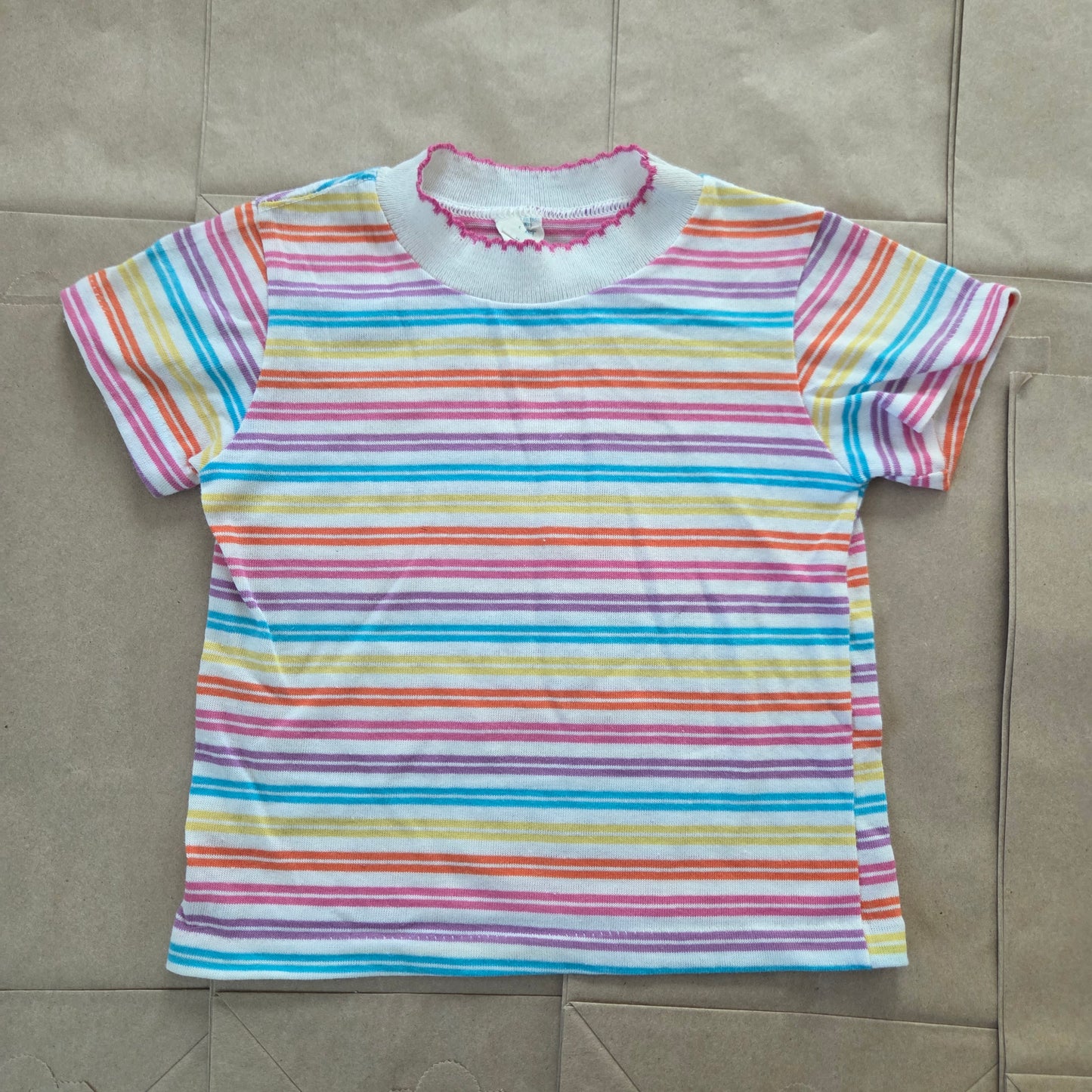 80s Vintage Girly Striped Shirt 2t