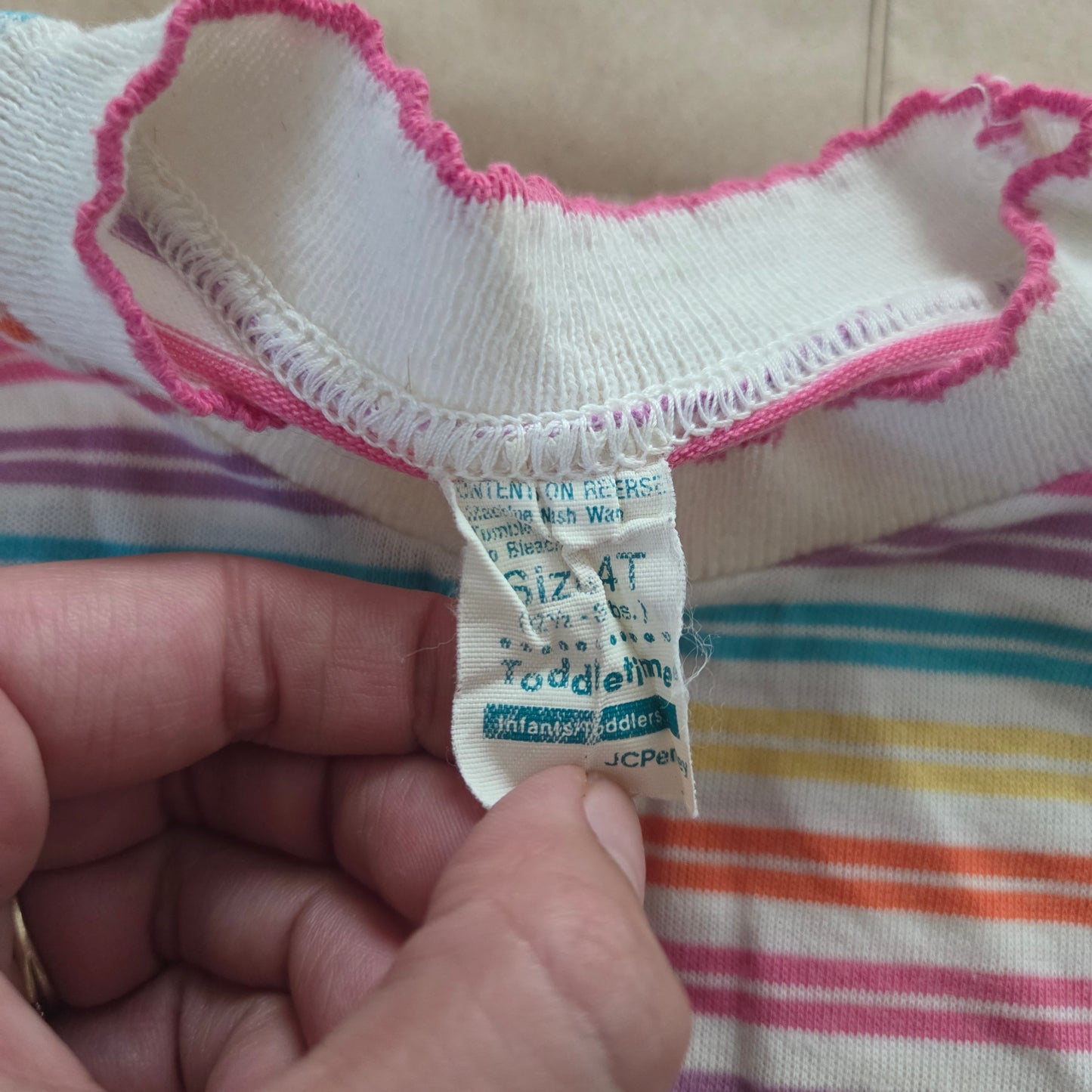 80s Vintage Girly Striped Shirt 2t