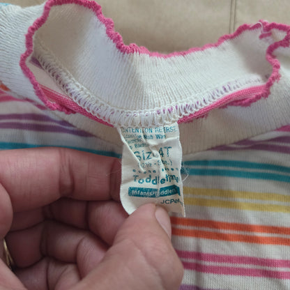 80s Vintage Girly Striped Shirt 2t