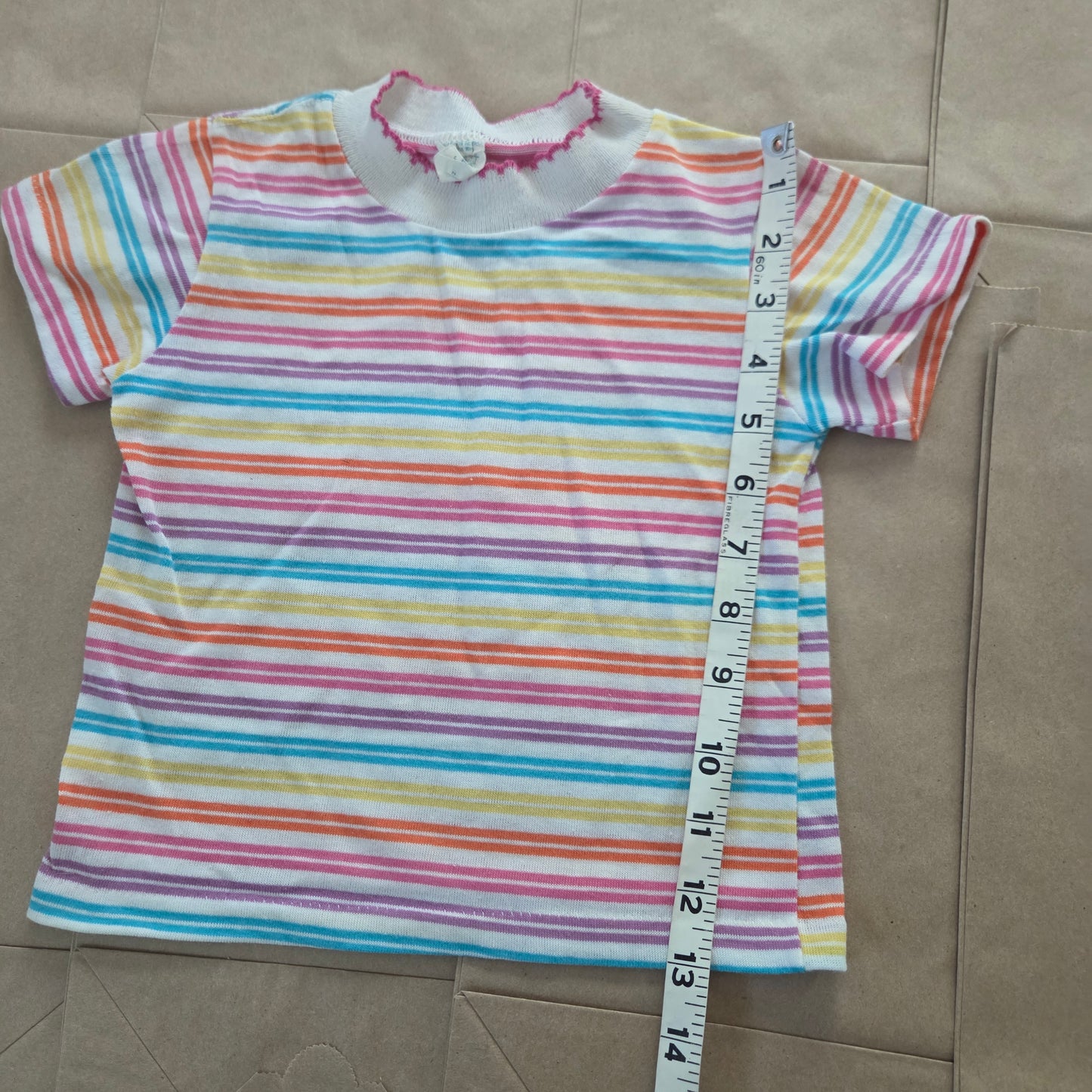 80s Vintage Girly Striped Shirt 2t