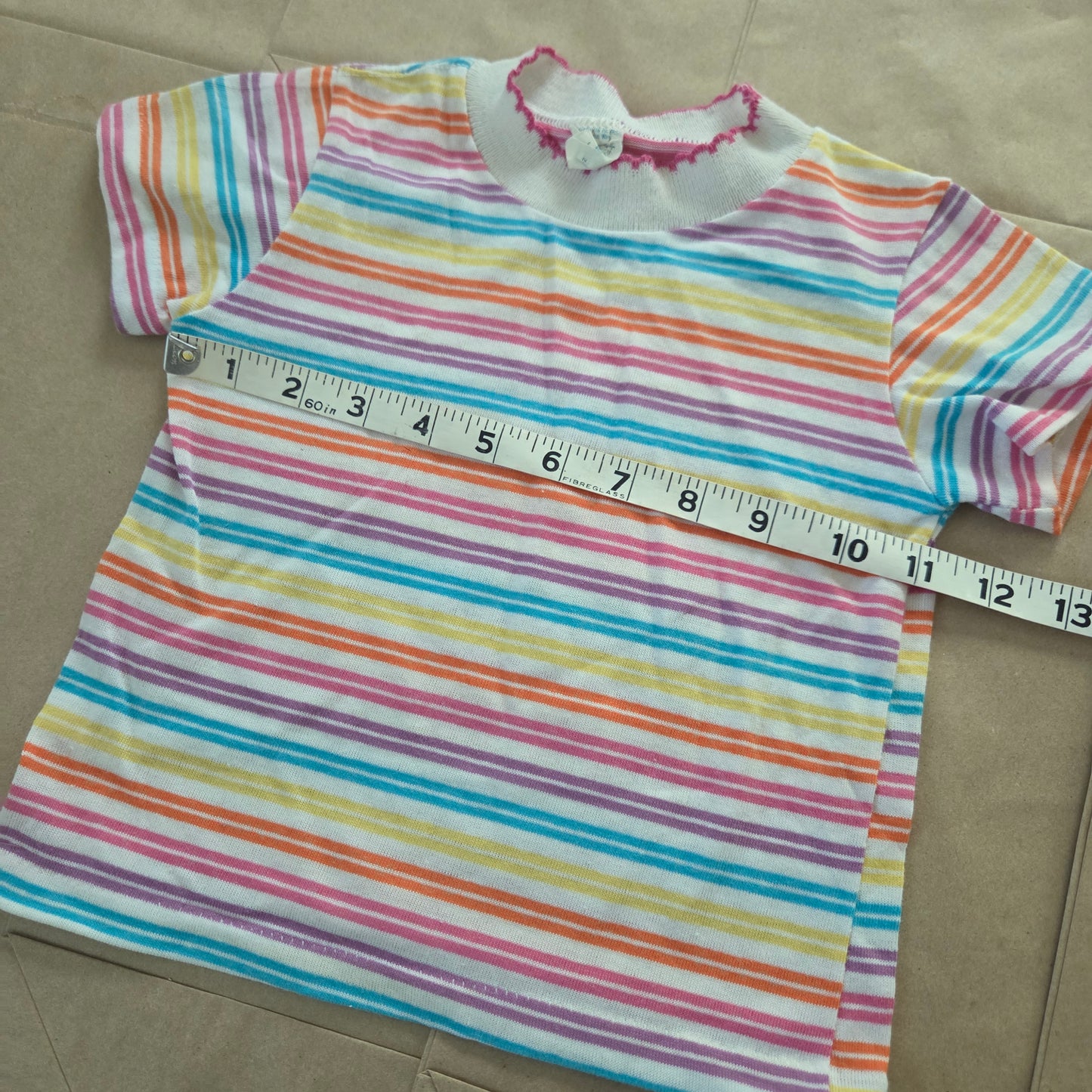 80s Vintage Girly Striped Shirt 2t