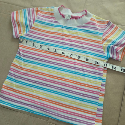 80s Vintage Girly Striped Shirt 2t