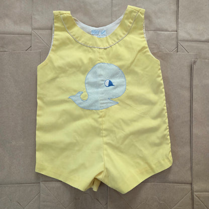 70s Vintage Whale Yellow Jon Jon 3-6 months