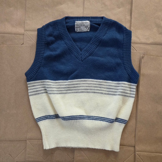 80s Vintage Knit Striped Vest 4t/5t