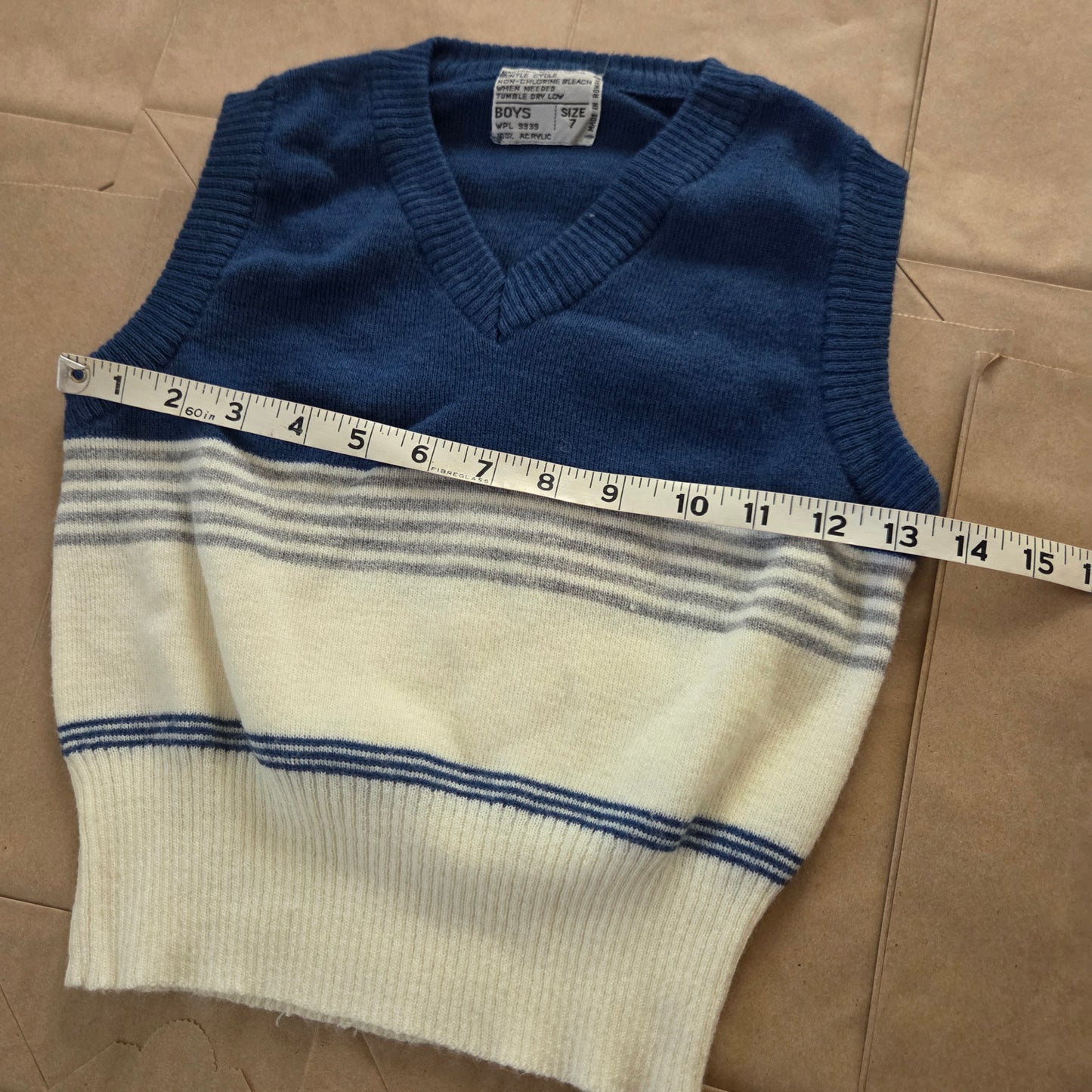 80s Vintage Knit Striped Vest 4t/5t