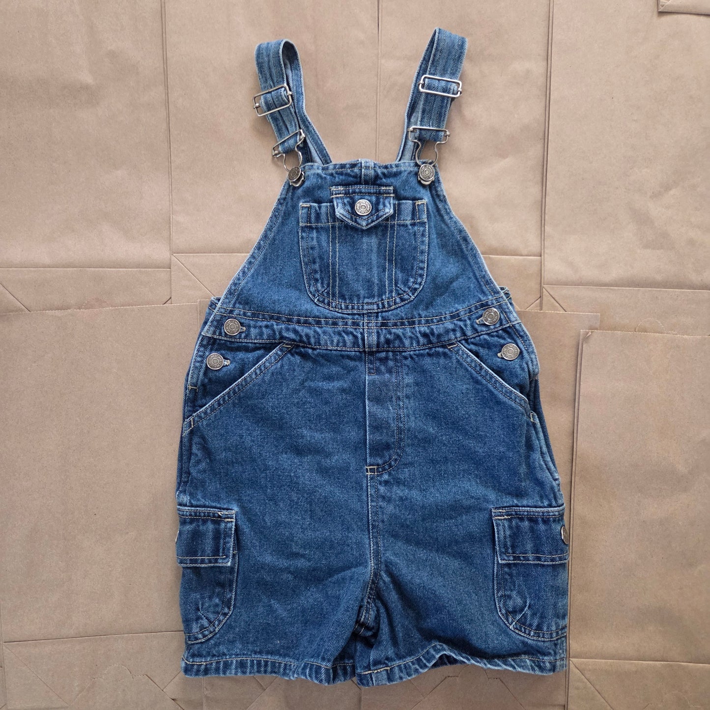 Y2k Vintage Denim Cargo Shortalls 5t