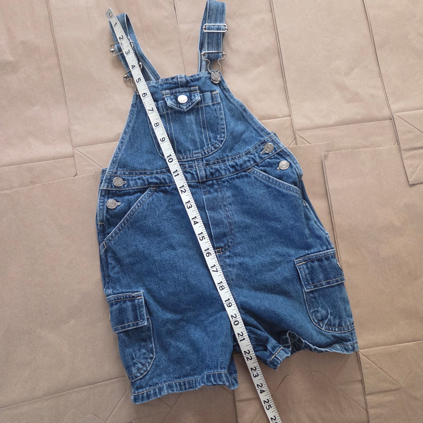 Y2k Vintage Denim Cargo Shortalls 5t