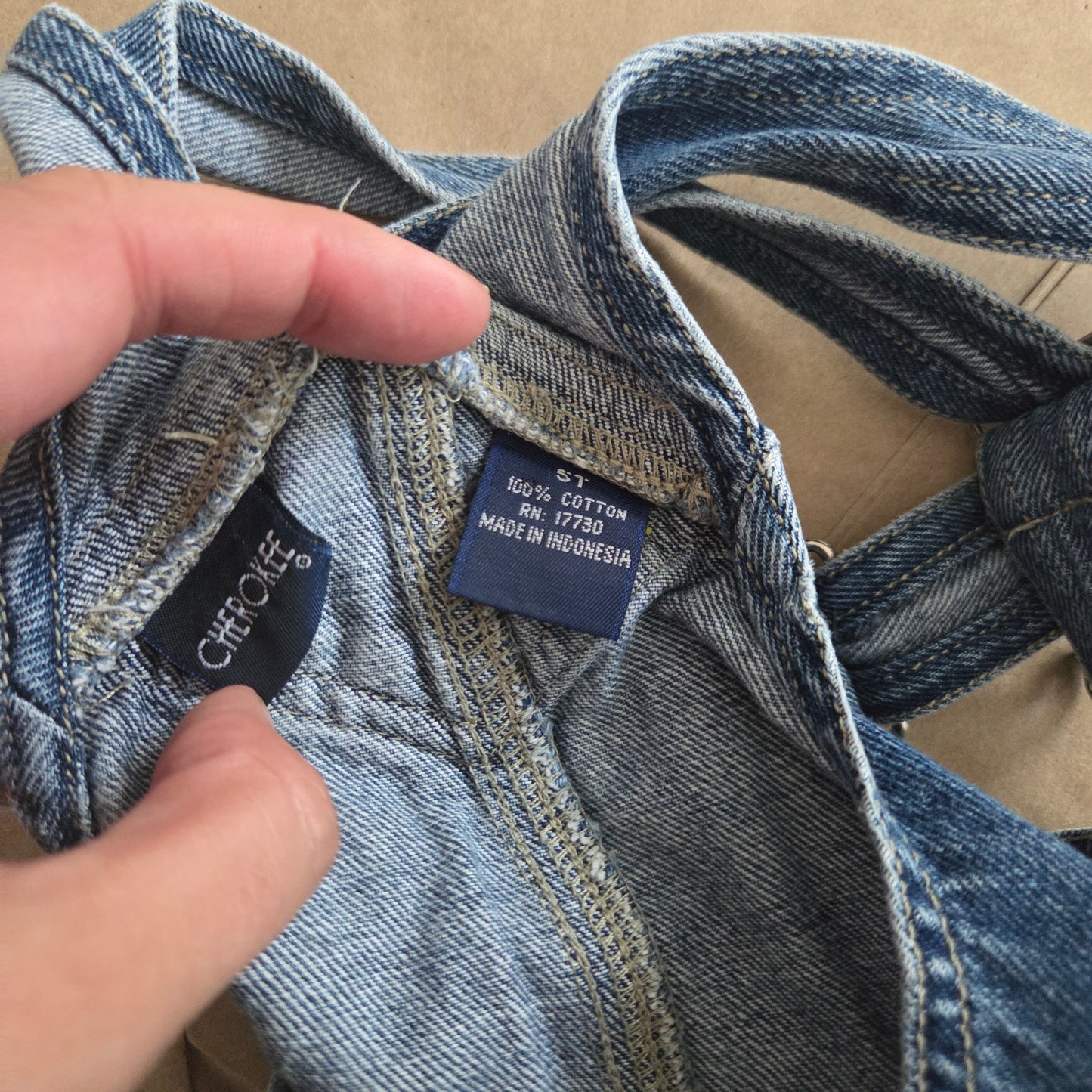 Y2k Vintage Denim Cargo Shortalls 5t