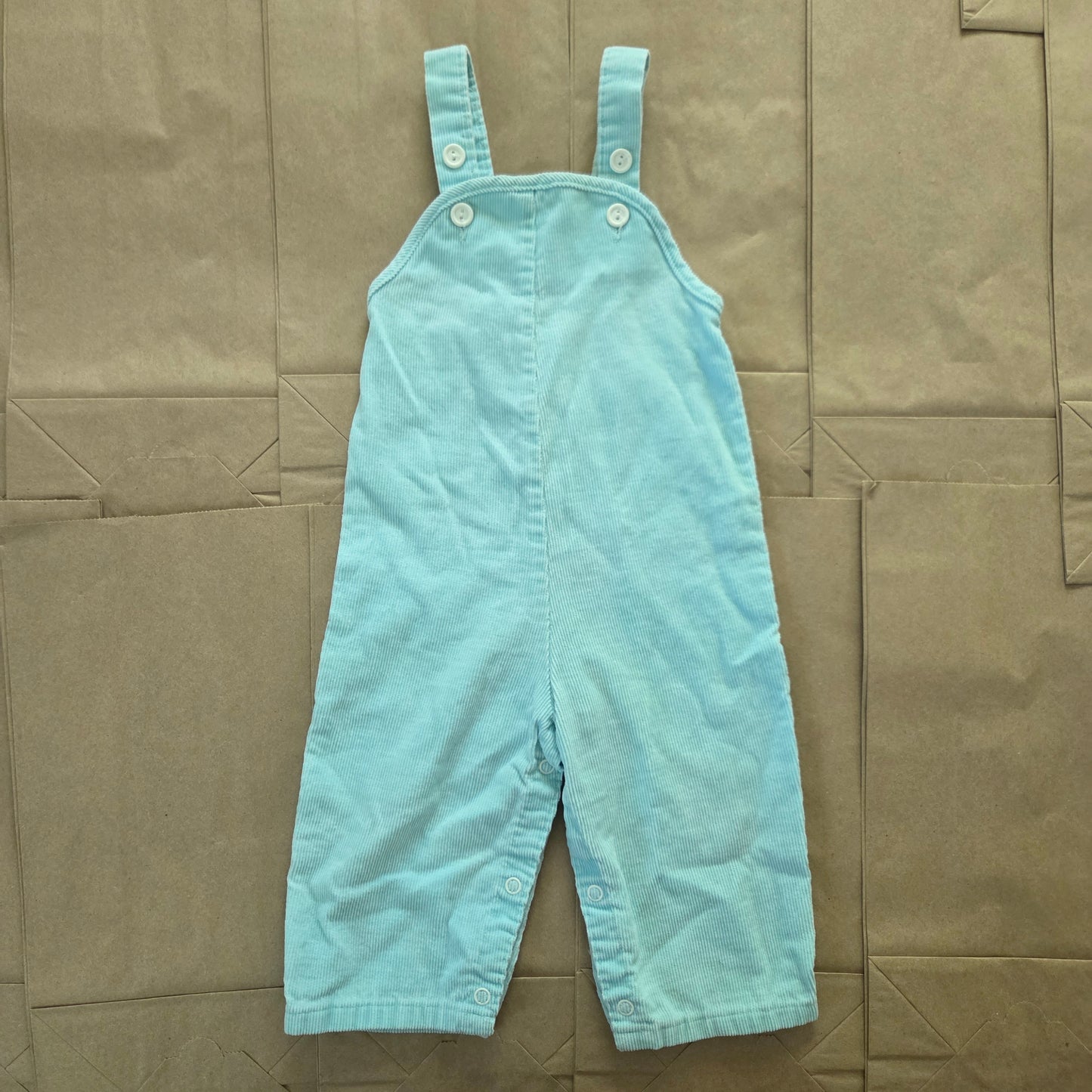 80s Vintage Mint Blue Overalls 9-12 months
