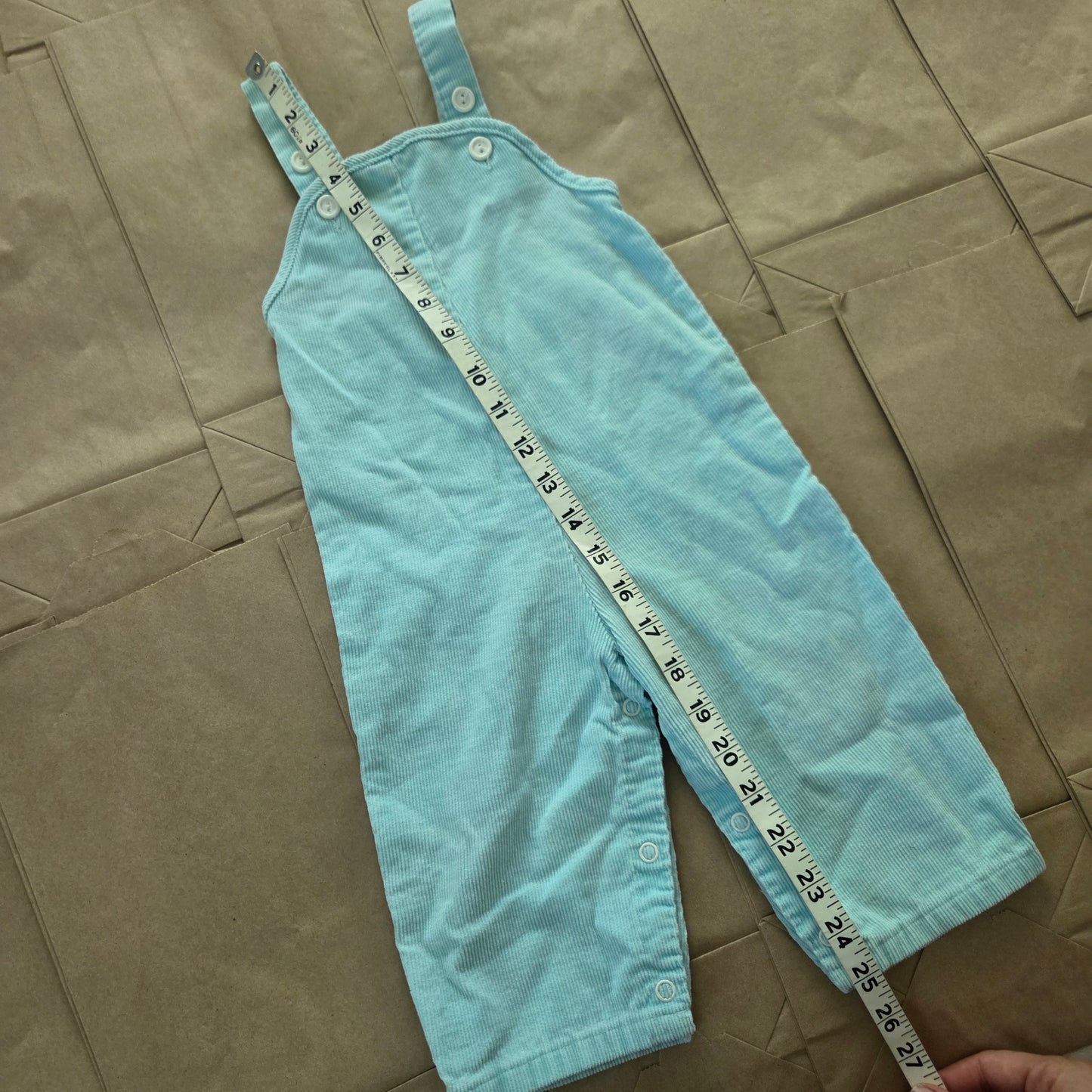 80s Vintage Mint Blue Overalls 9-12 months