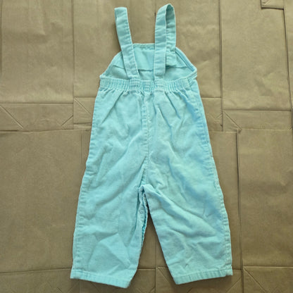 80s Vintage Mint Blue Overalls 9-12 months