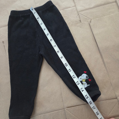 90s Vintage Snoopy Black Pants 12 months