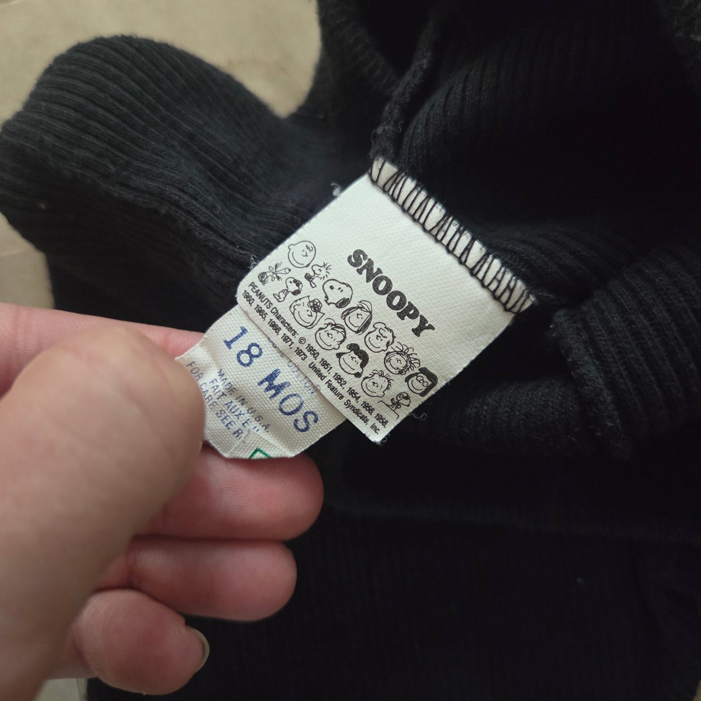 90s Vintage Snoopy Black Pants 12 months