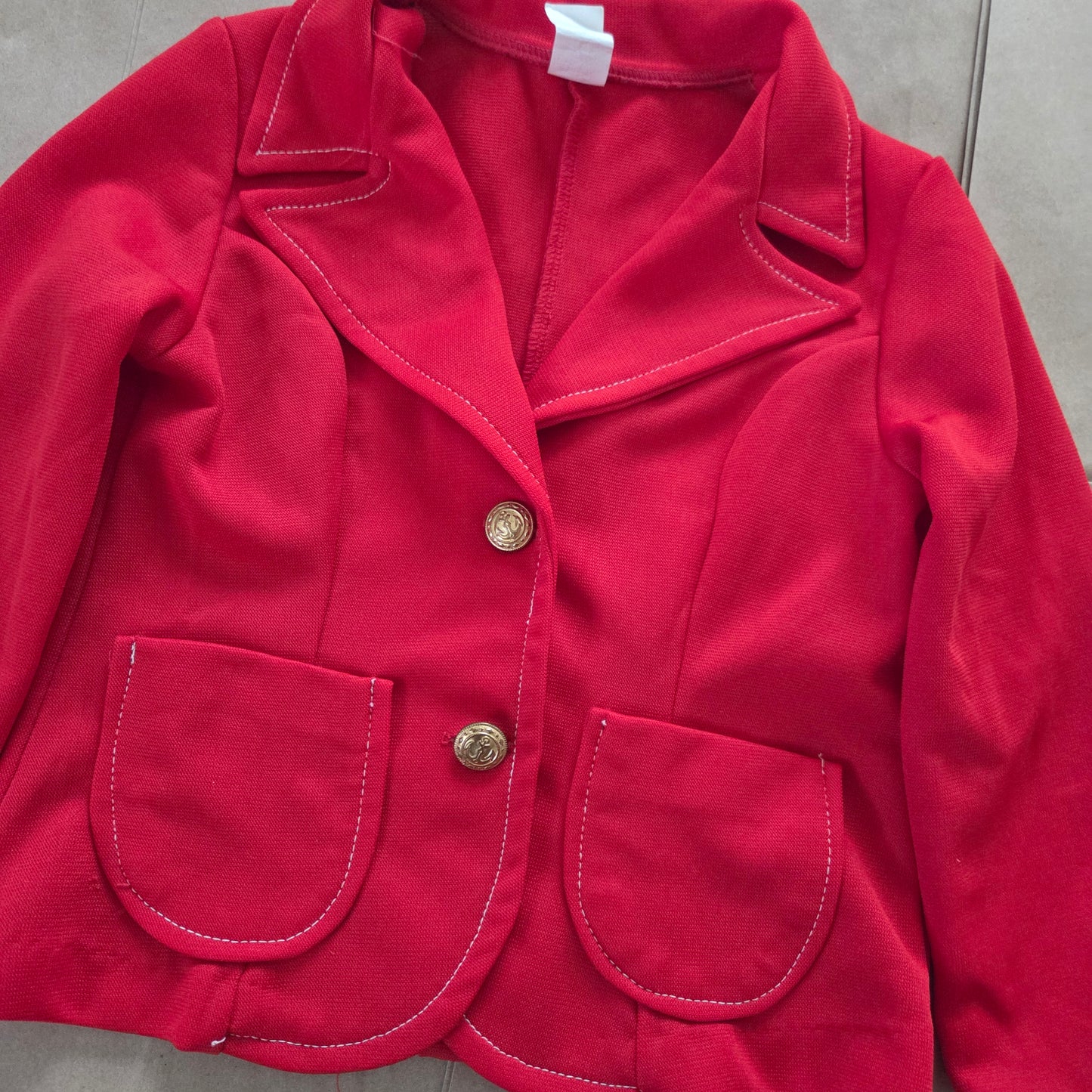 70s Vintage Red Blazer Shirt 5t