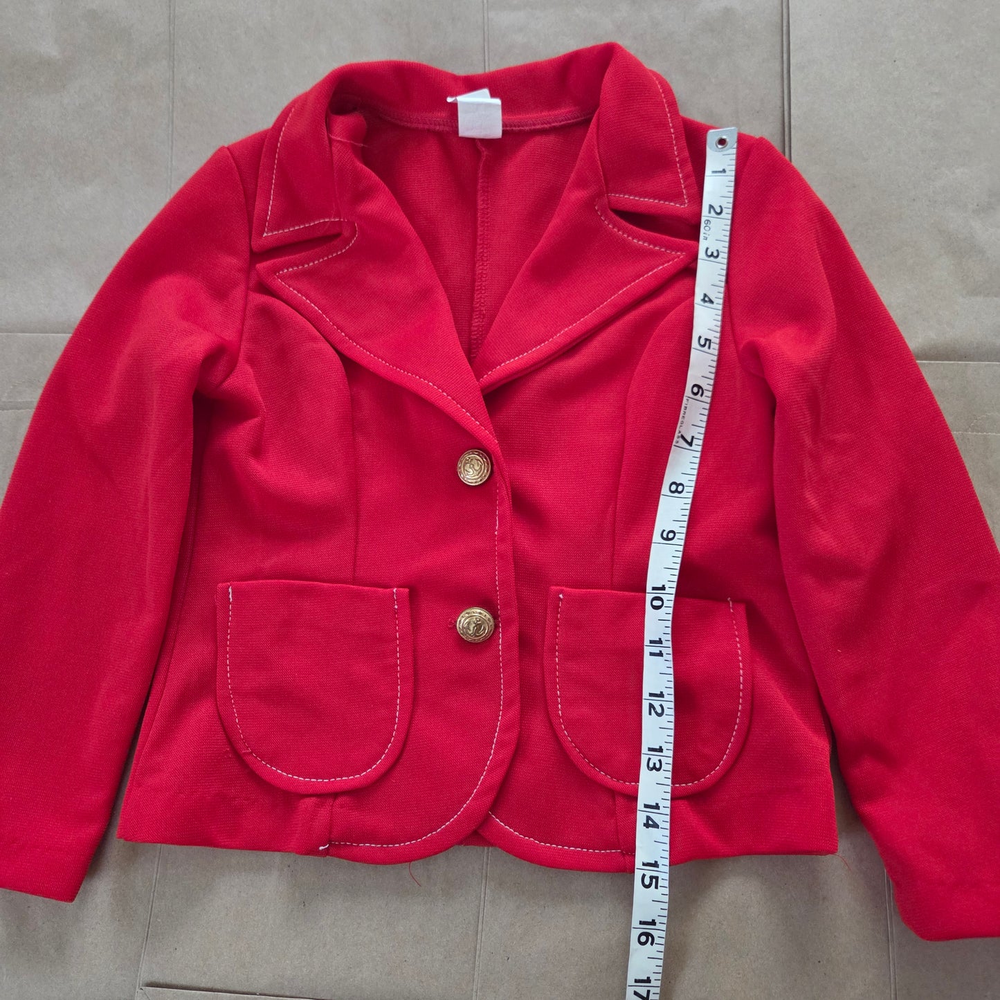 70s Vintage Red Blazer Shirt 5t