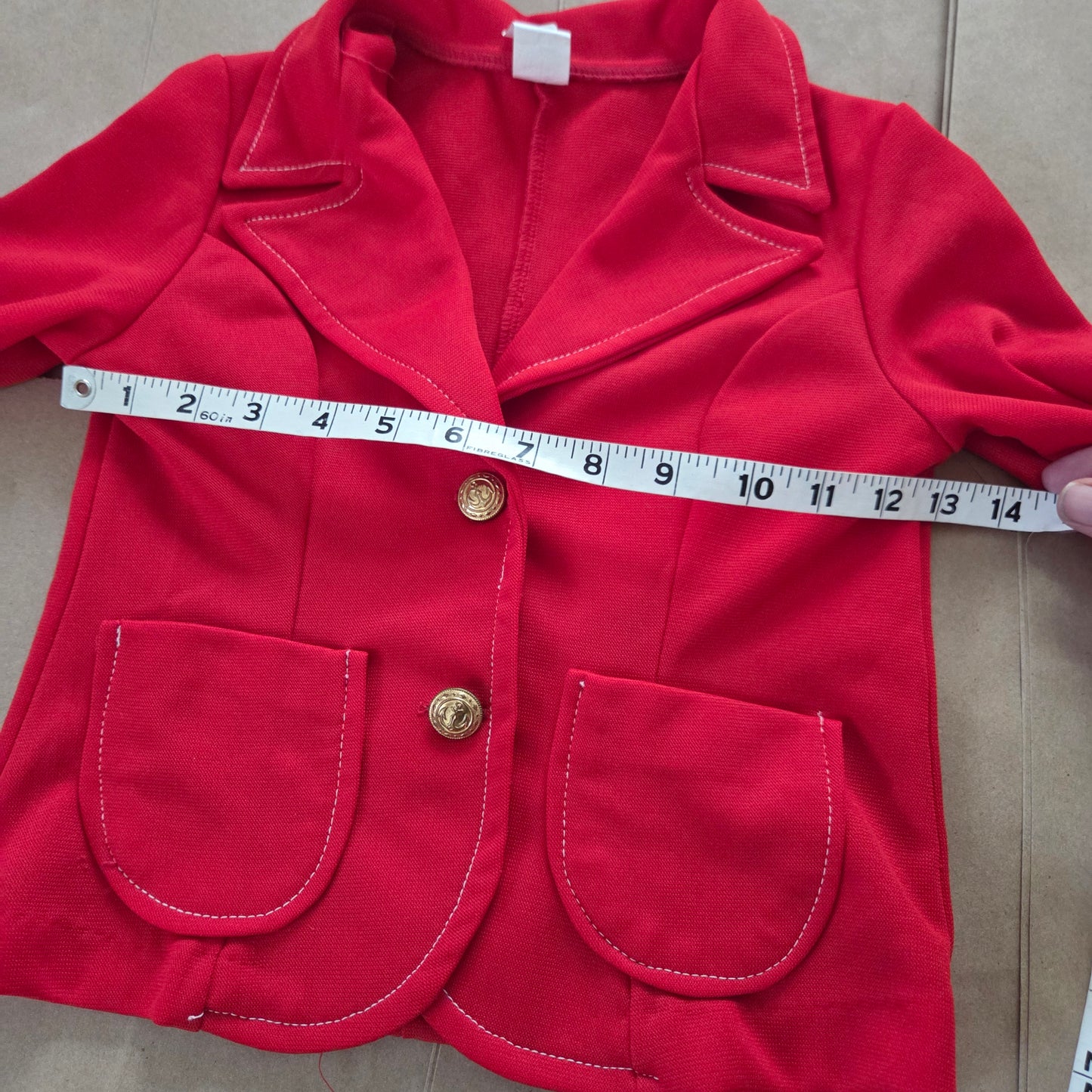 70s Vintage Red Blazer Shirt 5t