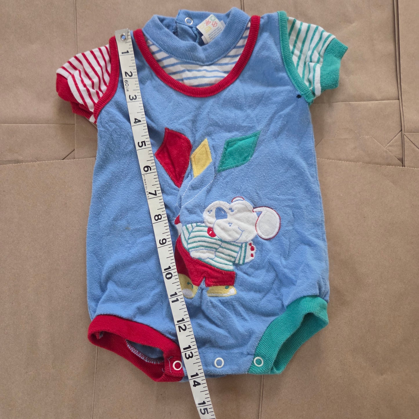 90s Vintage Dog Flying Kite Romper 6-9 months