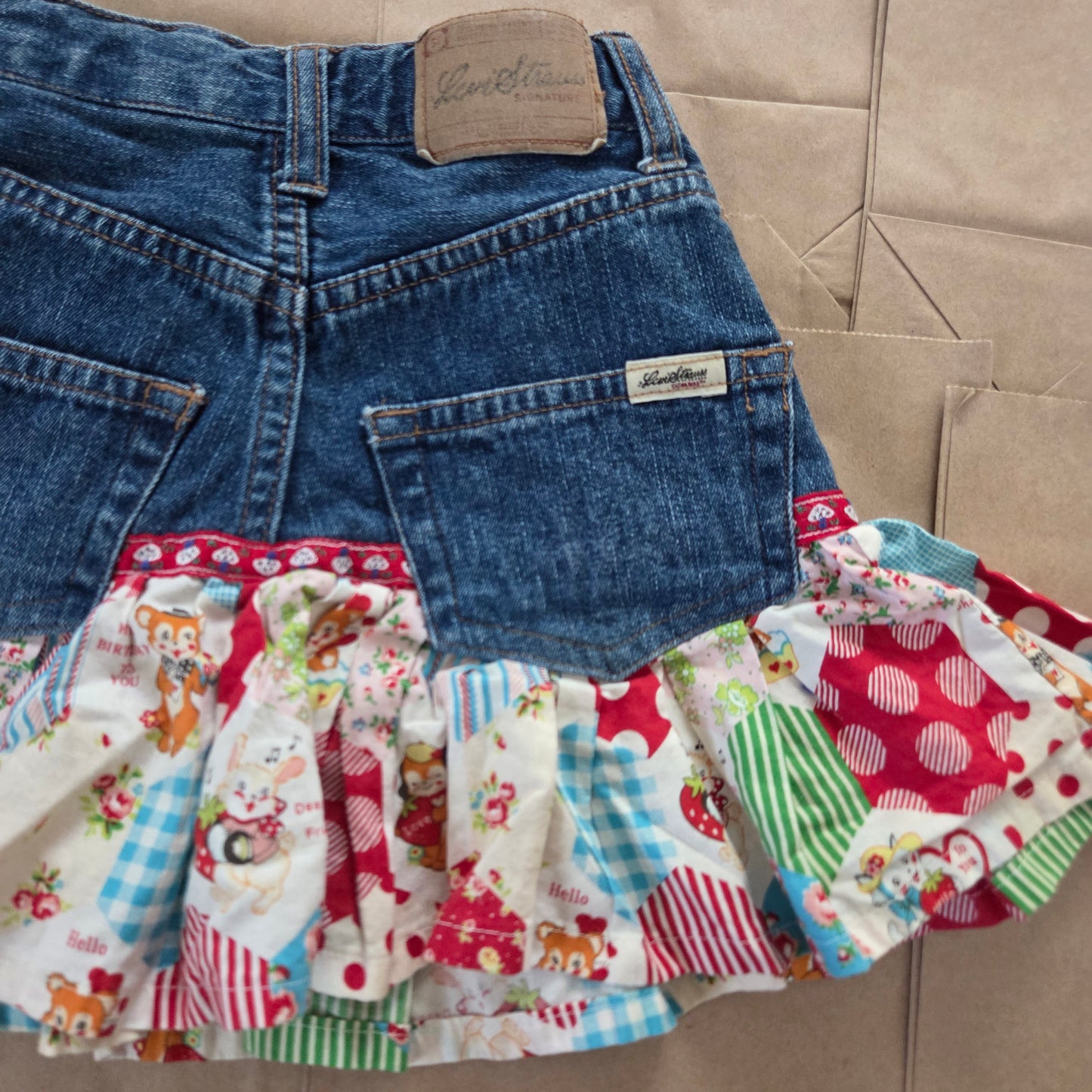 Y2K Levi's Upcycled Jean Skirt 3t/4t