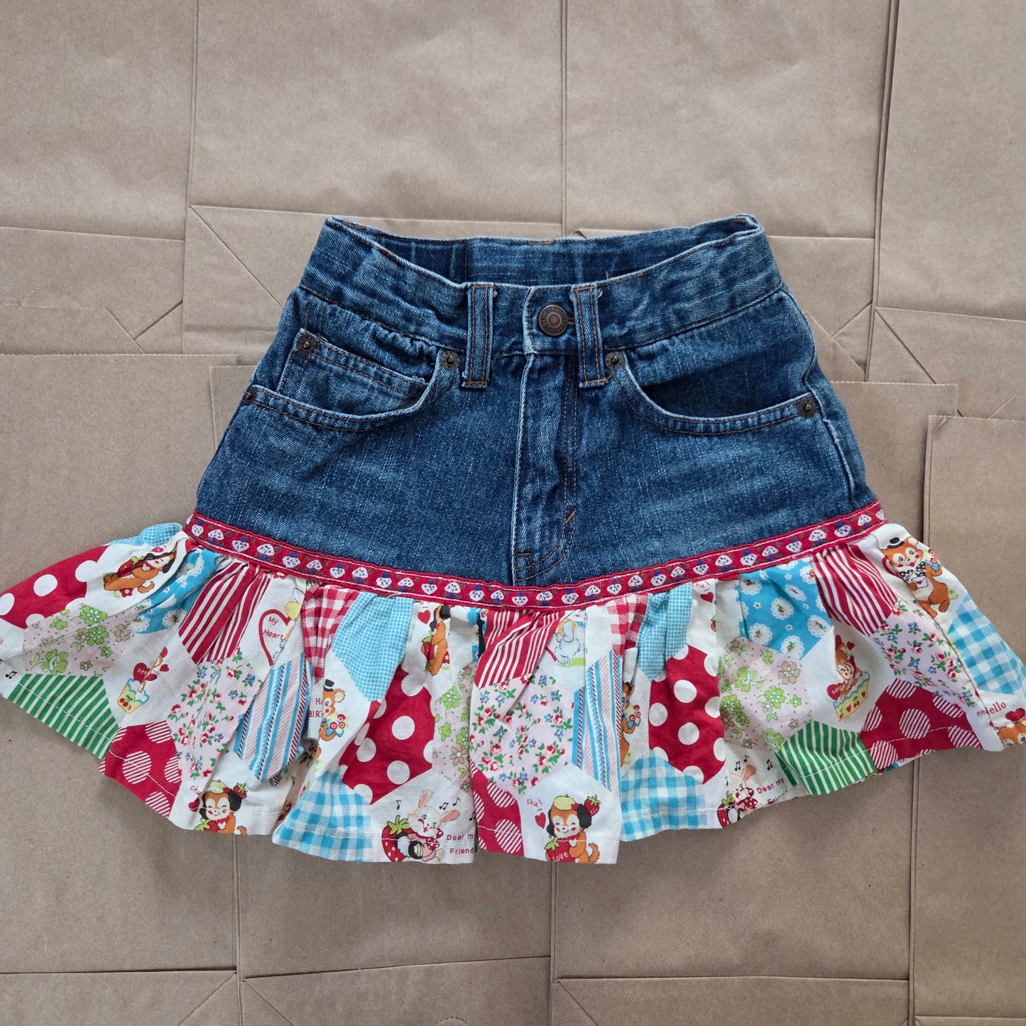 Y2K Levi's Upcycled Jean Skirt 3t/4t