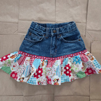 Y2K Levi's Upcycled Jean Skirt 3t/4t