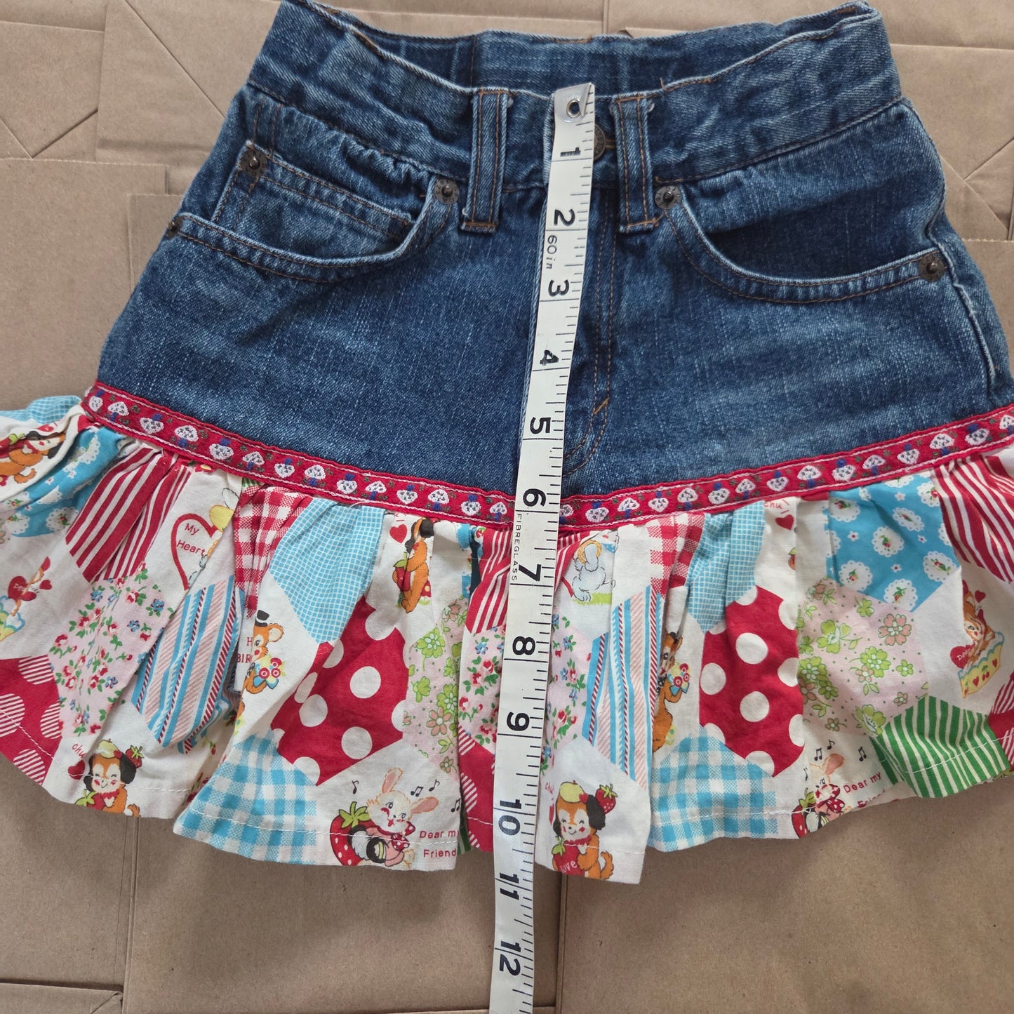 Y2K Levi's Upcycled Jean Skirt 3t/4t