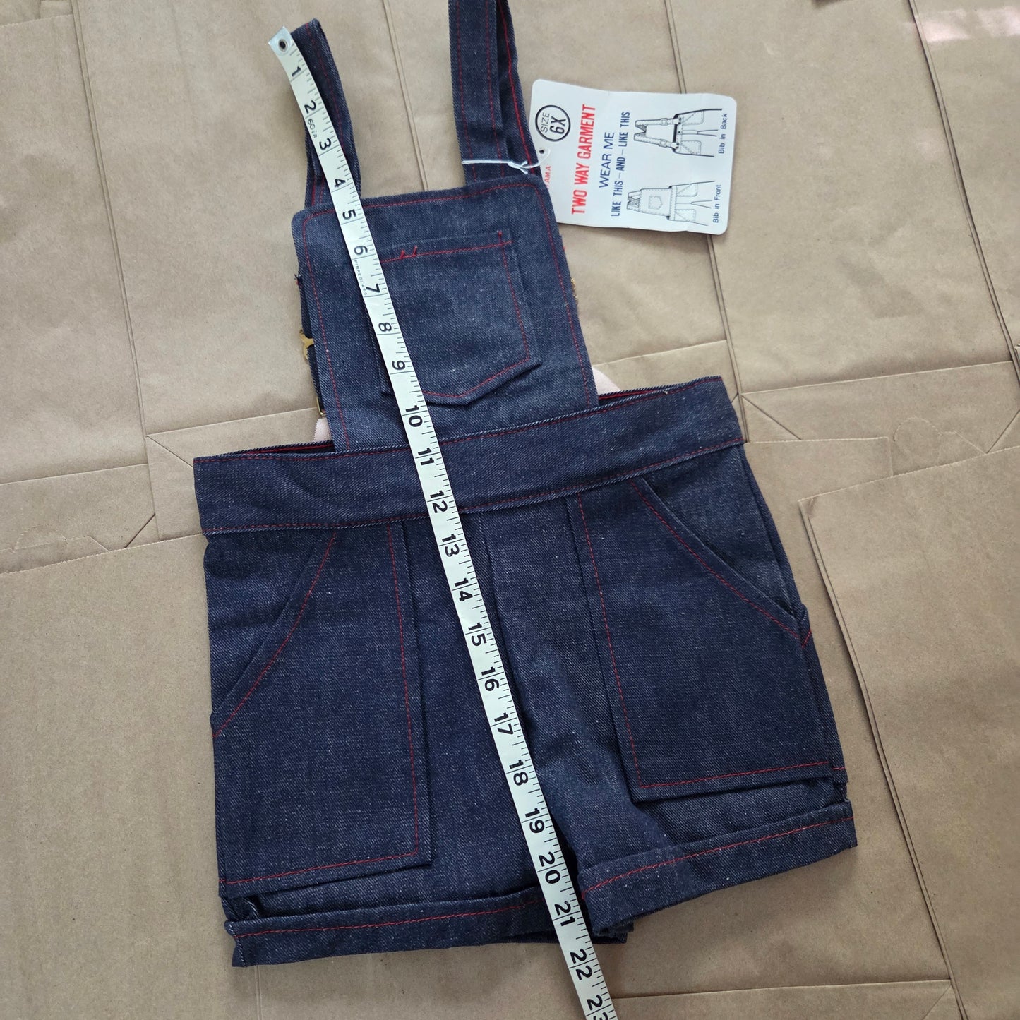 80s Vintage Cotton Reversible Shortalls 5t