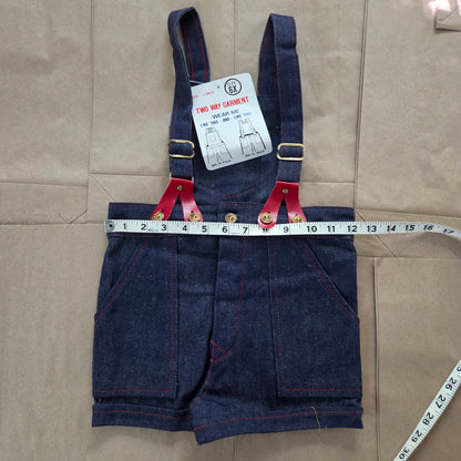 80s Vintage Cotton Reversible Shortalls 5t