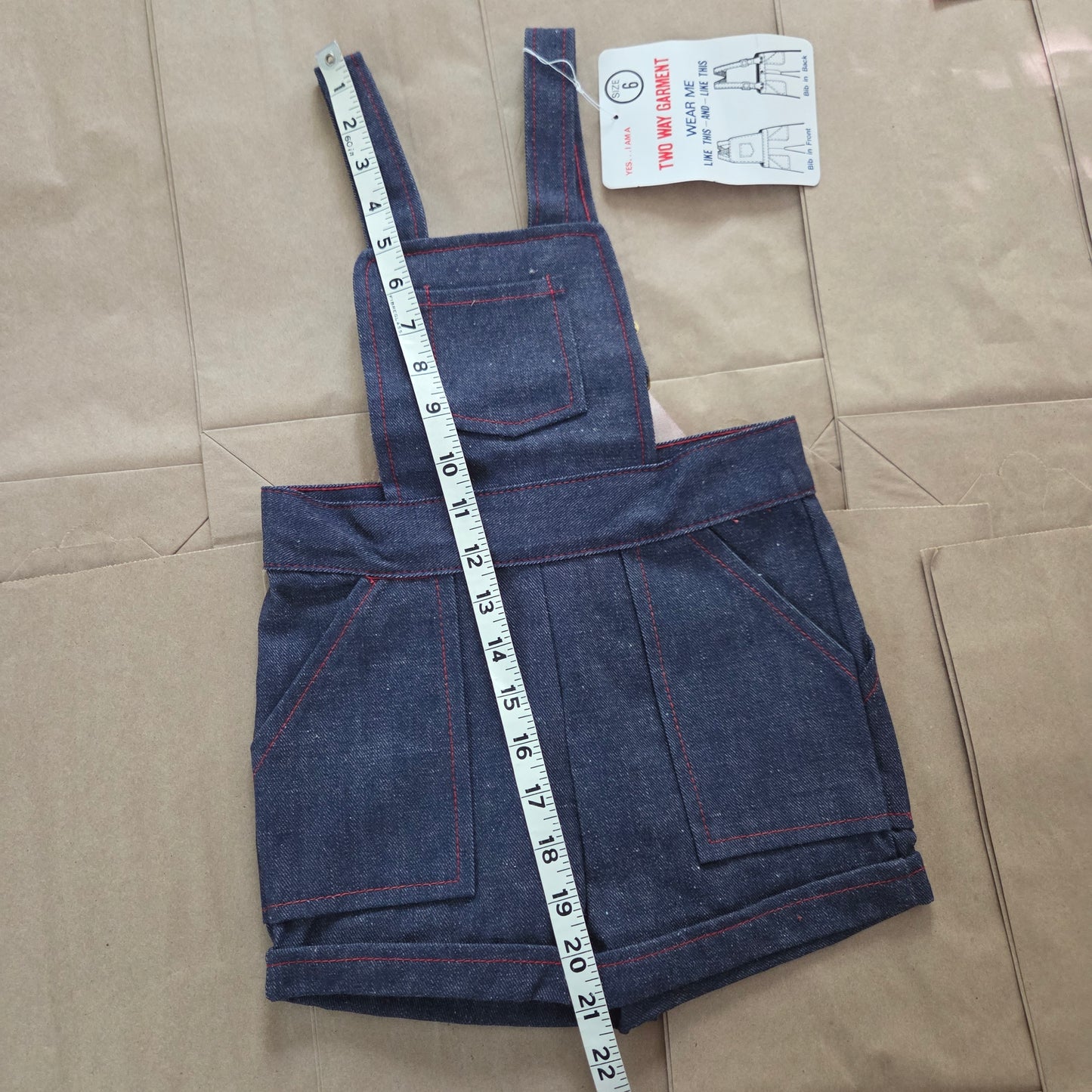 80s Vintage Cotton Reversible Shortalls 4t