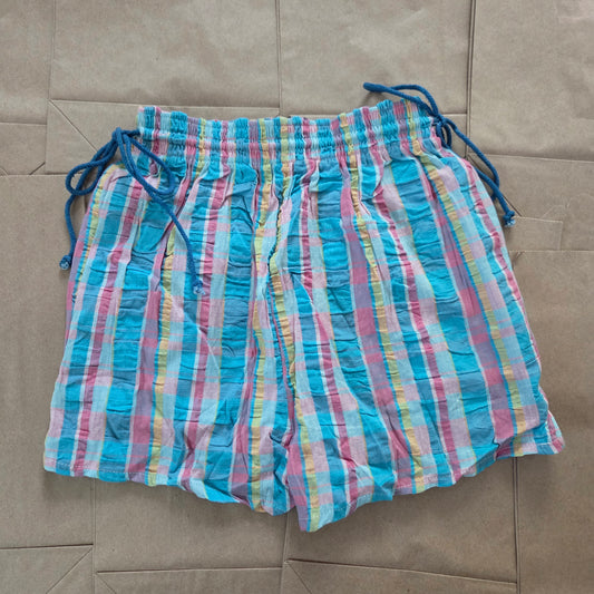 80s Vintage Plaid Girly Shorts kids 8-10