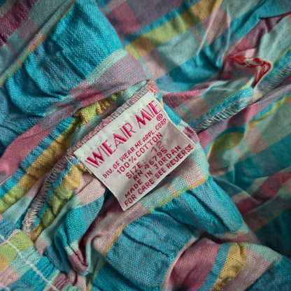 80s Vintage Plaid Girly Shorts kids 8-10