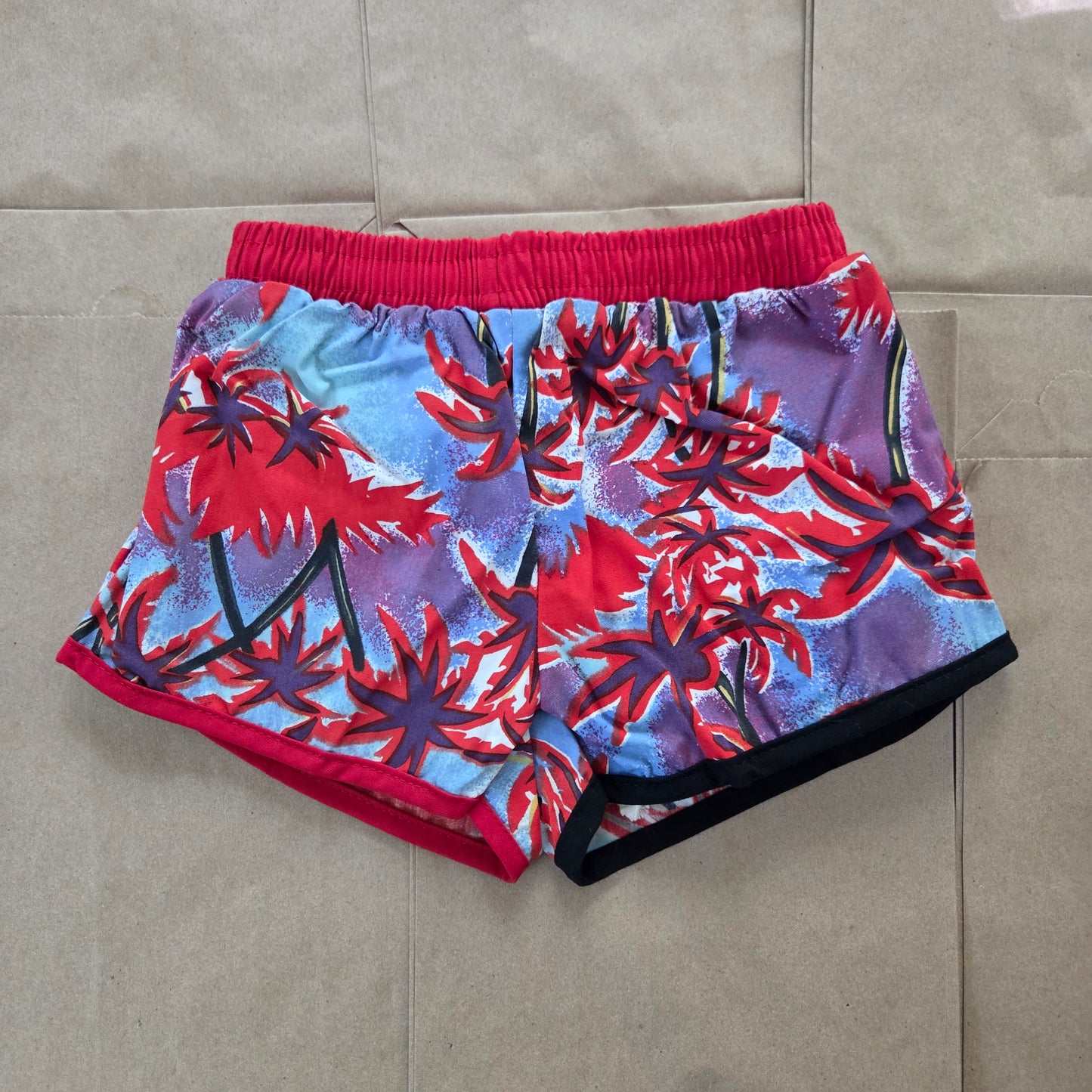 80s Vintage Palm Tree Swim Trunks 12-18 months