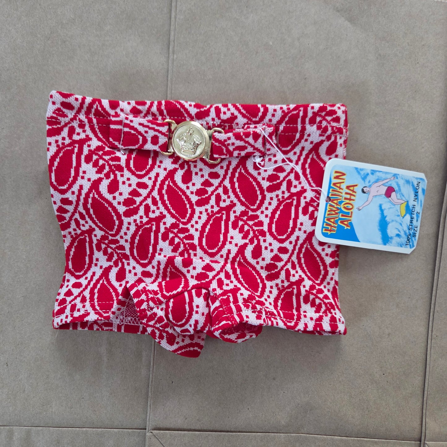 80s Vintage Paisley Swim Shorts 9-12 months