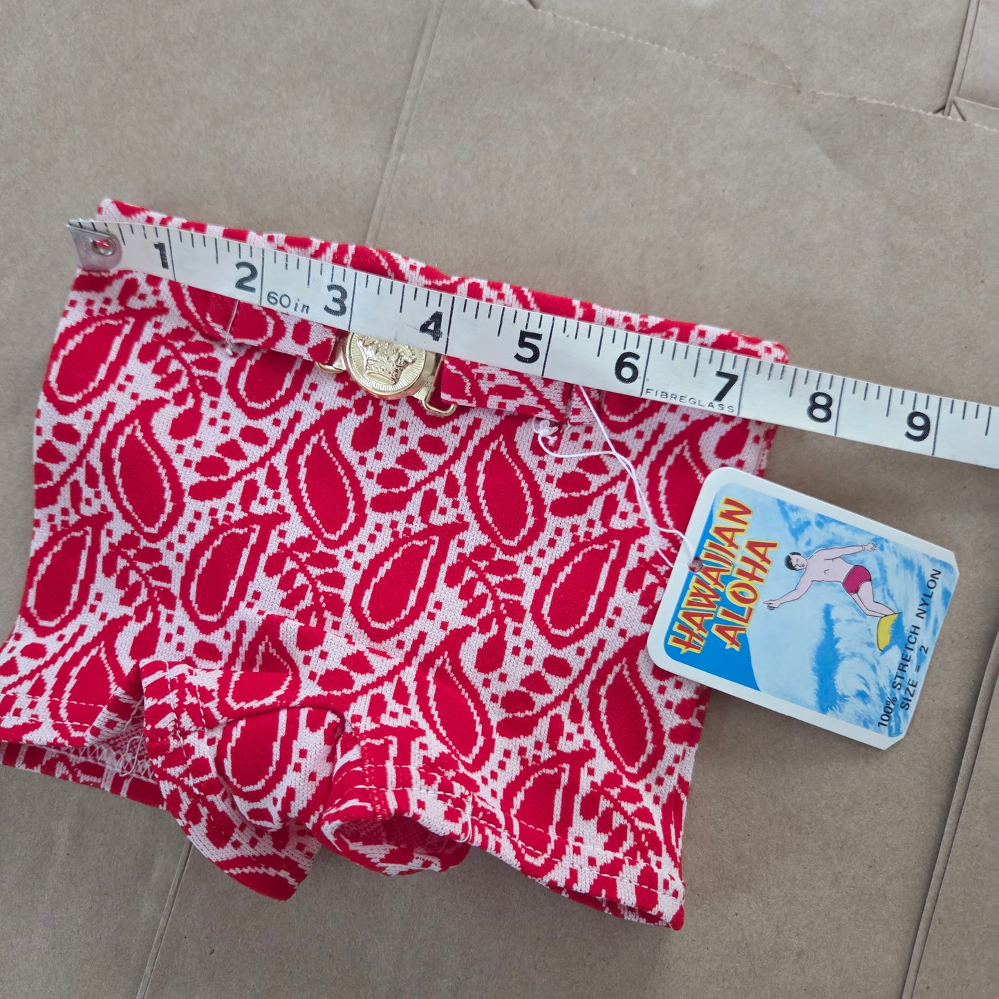 80s Vintage Paisley Swim Shorts 9-12 months