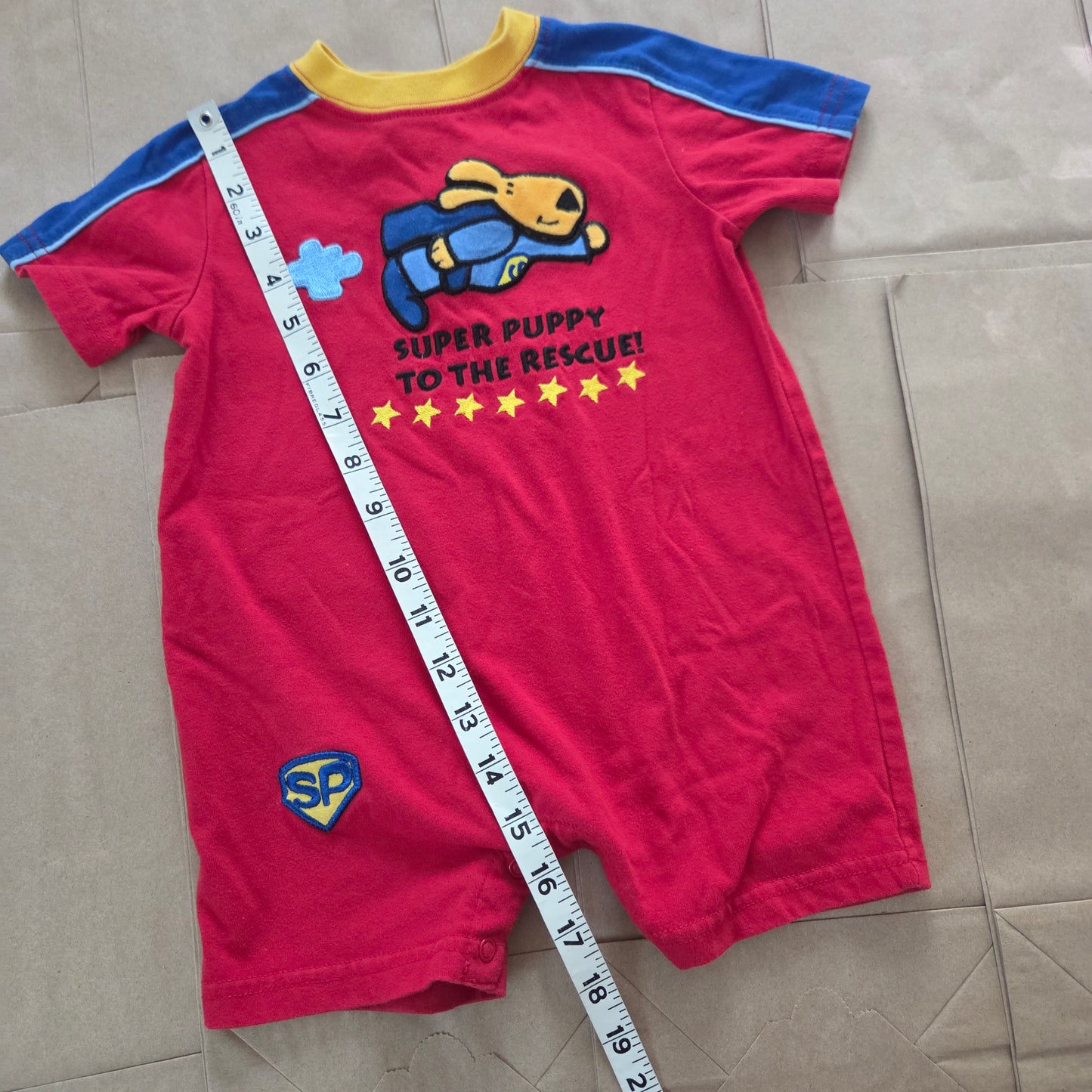 90s/Y2k Vintage Super Puppy Romper 12-18 months