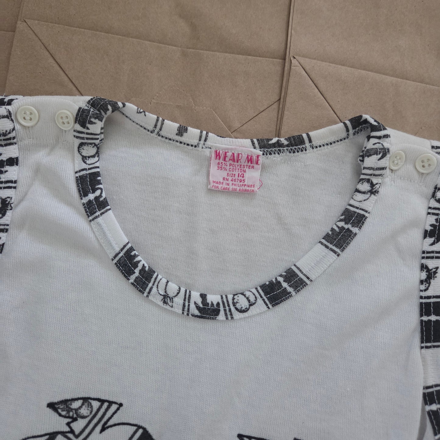 80s Vintage Deadstock Palm Tree Summer Romper kids 12