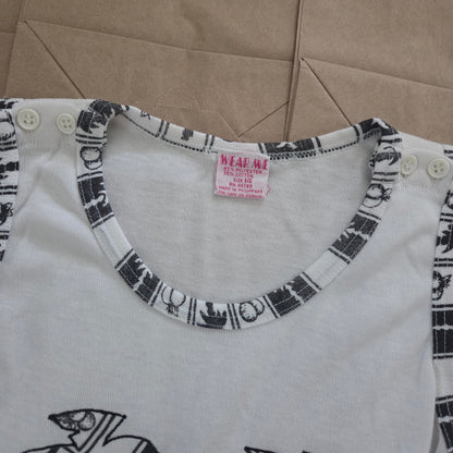 80s Vintage Deadstock Palm Tree Summer Romper kids 12