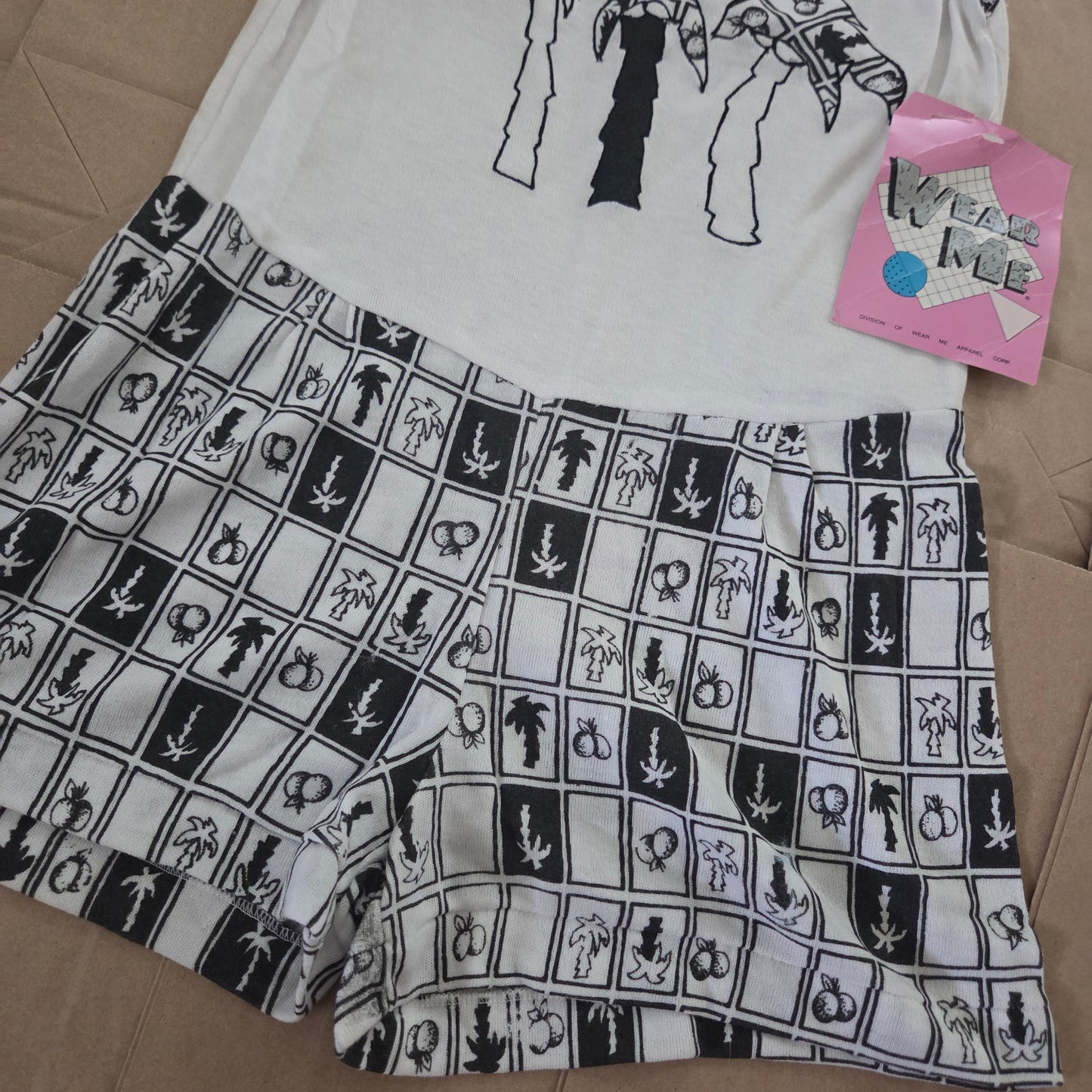 80s Vintage Deadstock Palm Tree Summer Romper kids 12