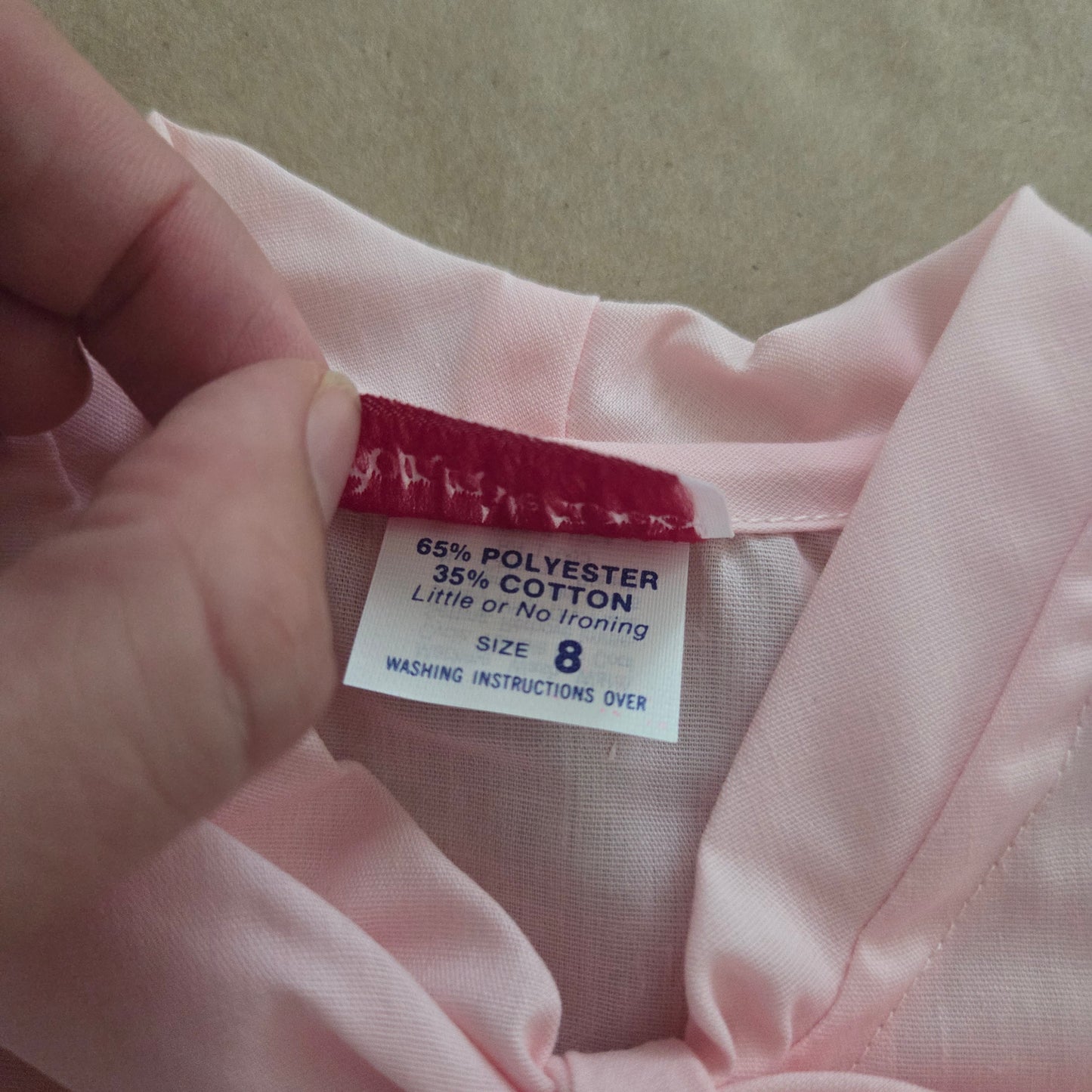 80s Vintage Pink Bow Blouse kids 8