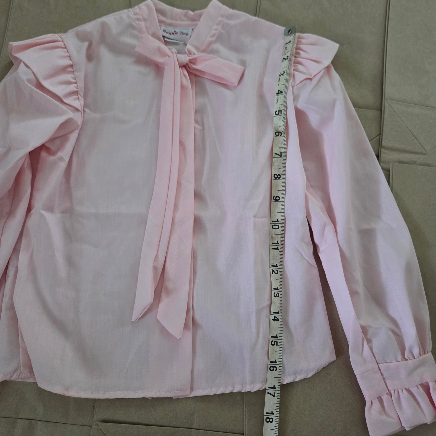 80s Vintage Pink Bow Blouse kids 8