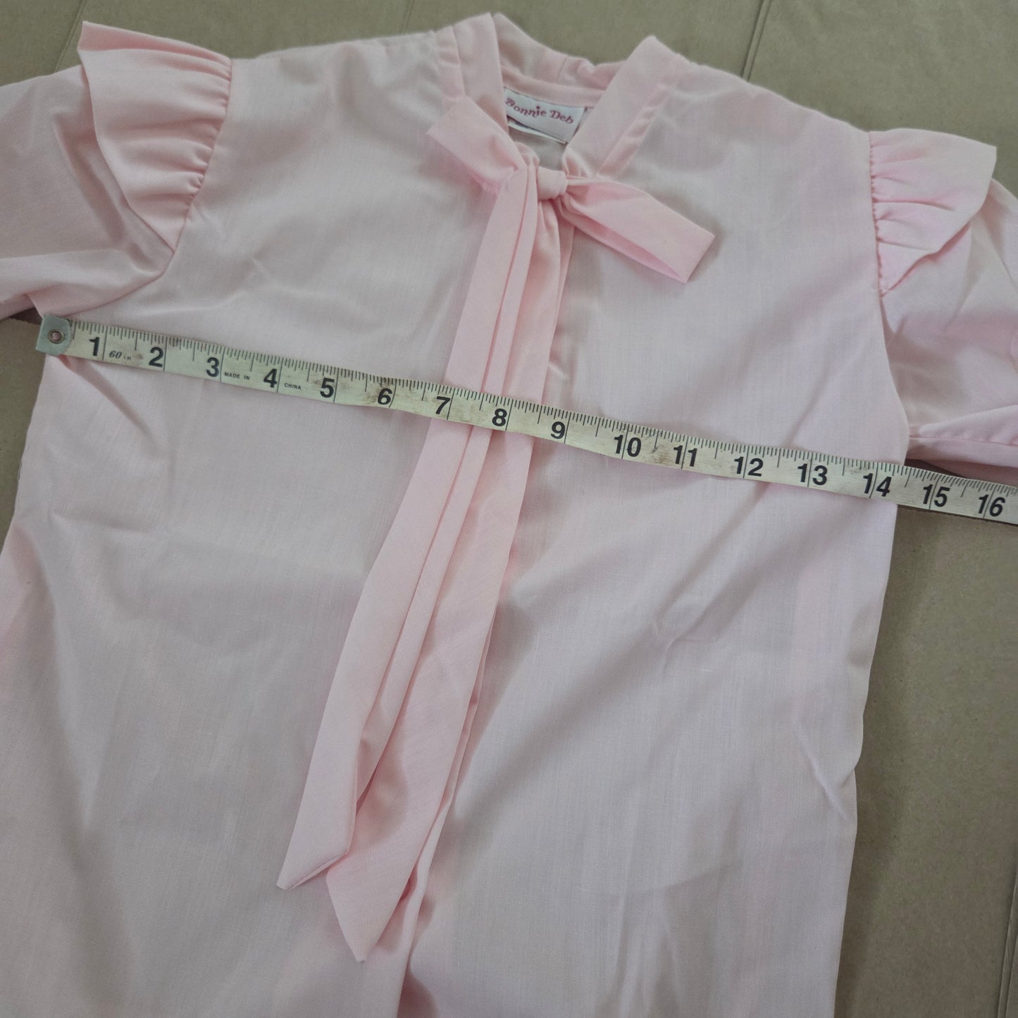 80s Vintage Pink Bow Blouse kids 8