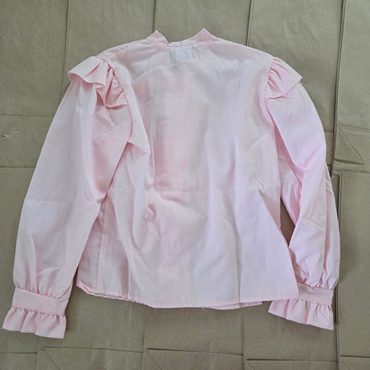 80s Vintage Pink Bow Blouse kids 8