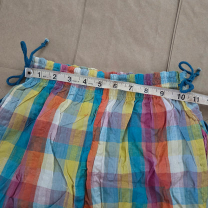 80s Vintage Colorful Plaid Cotton Shorts kids 9/10