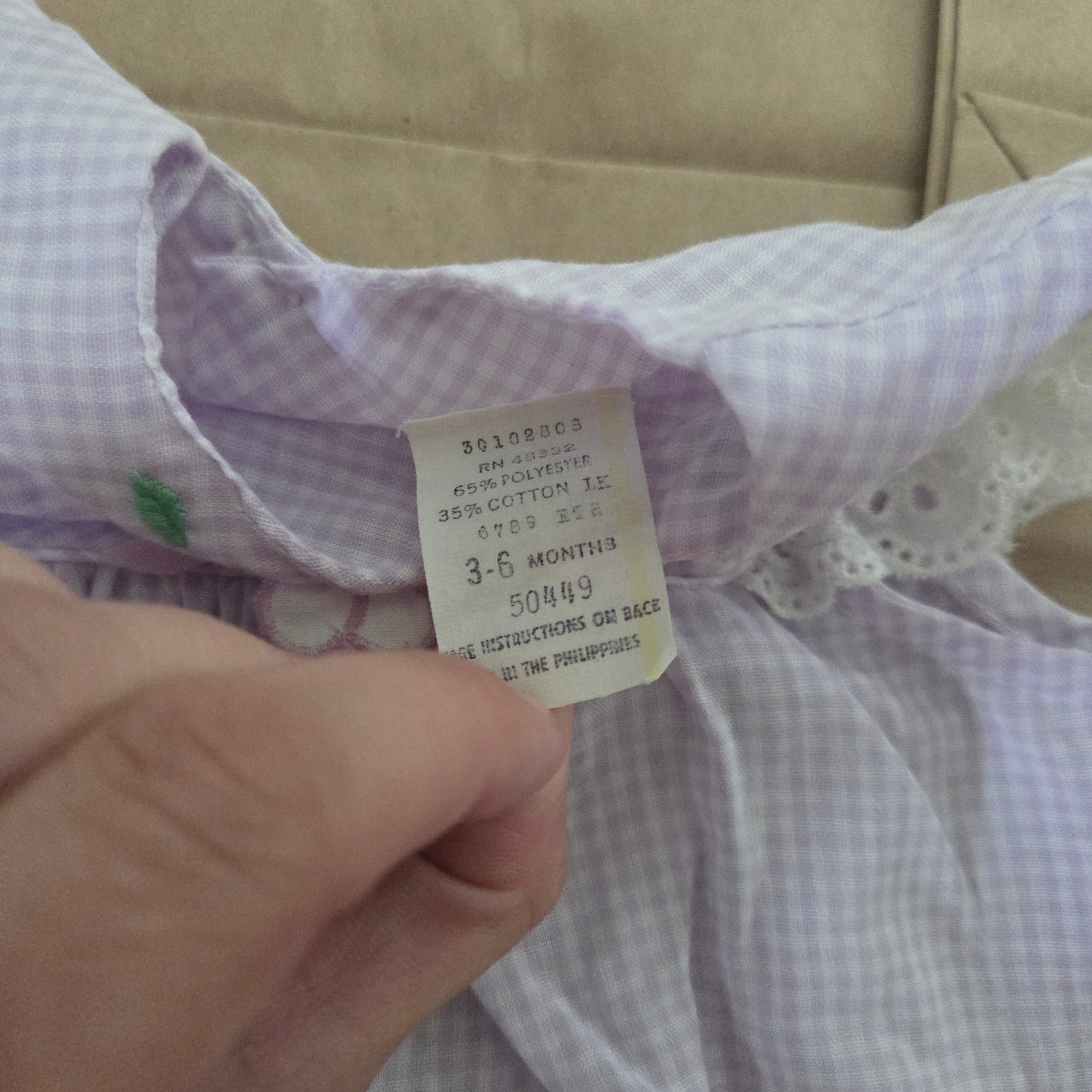 90s Vintage Lavender Flower Bubble 3-6 months