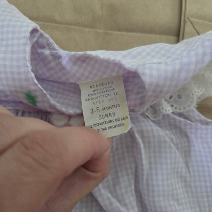 90s Vintage Lavender Flower Bubble 3-6 months